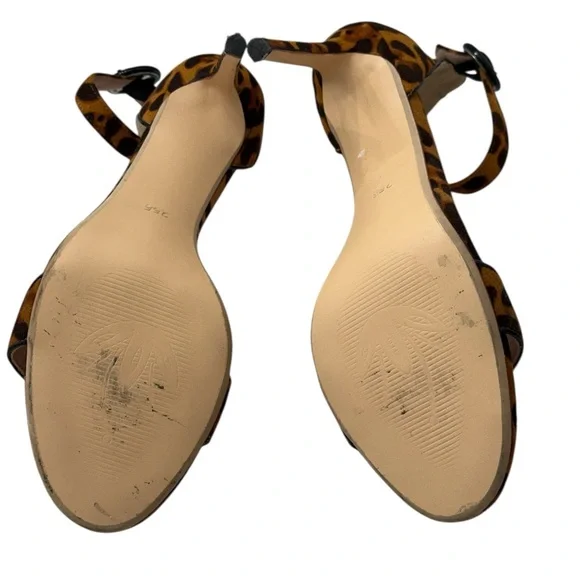 Shoeland Leopard Print Ankle Strap w/ Black Circular Buckle, Stiletto Heel, Sz 9 - Picture 6 of 6